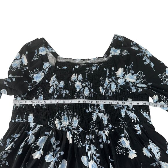 Torrid Floral Print Peplum Top Womens Plus Size 3 Smocked Square Neck - Picture 12 of 13